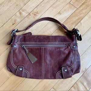 Via Spiga Mahogany Brown Leather Shoulder Bag